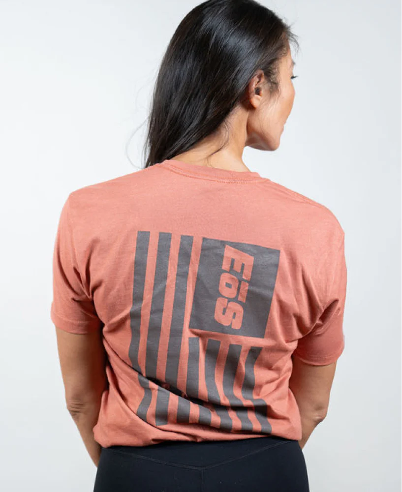 EōS Next Level Flag Tee - Heather Redwood - Image 5