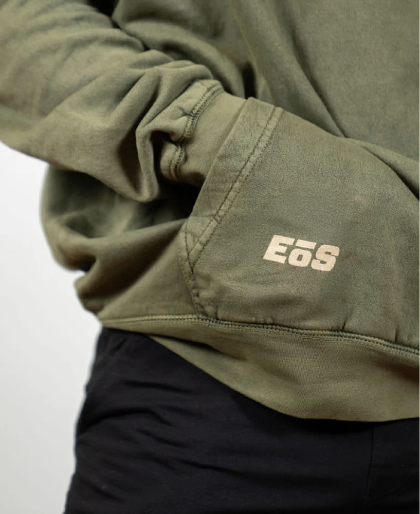 Men's EōS Flag Vintage Raglan Hoodie - Olive - Image 4