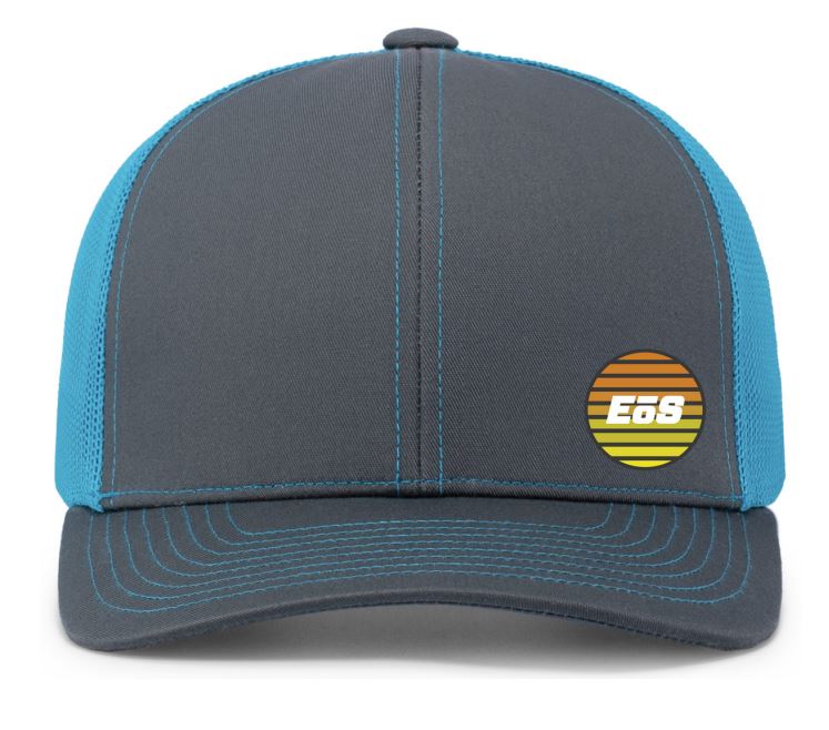 Pacific Headwear Trucker Hat - Retro Black/Neon Blue - Image 3