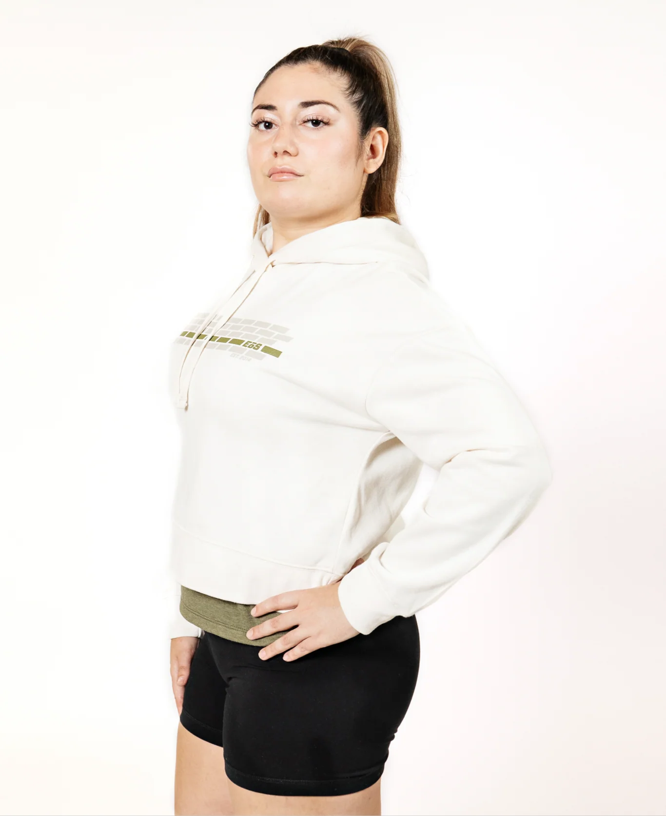 Women's EōS Brick Wall Fleece Hoodie - Gardenia - Image 3