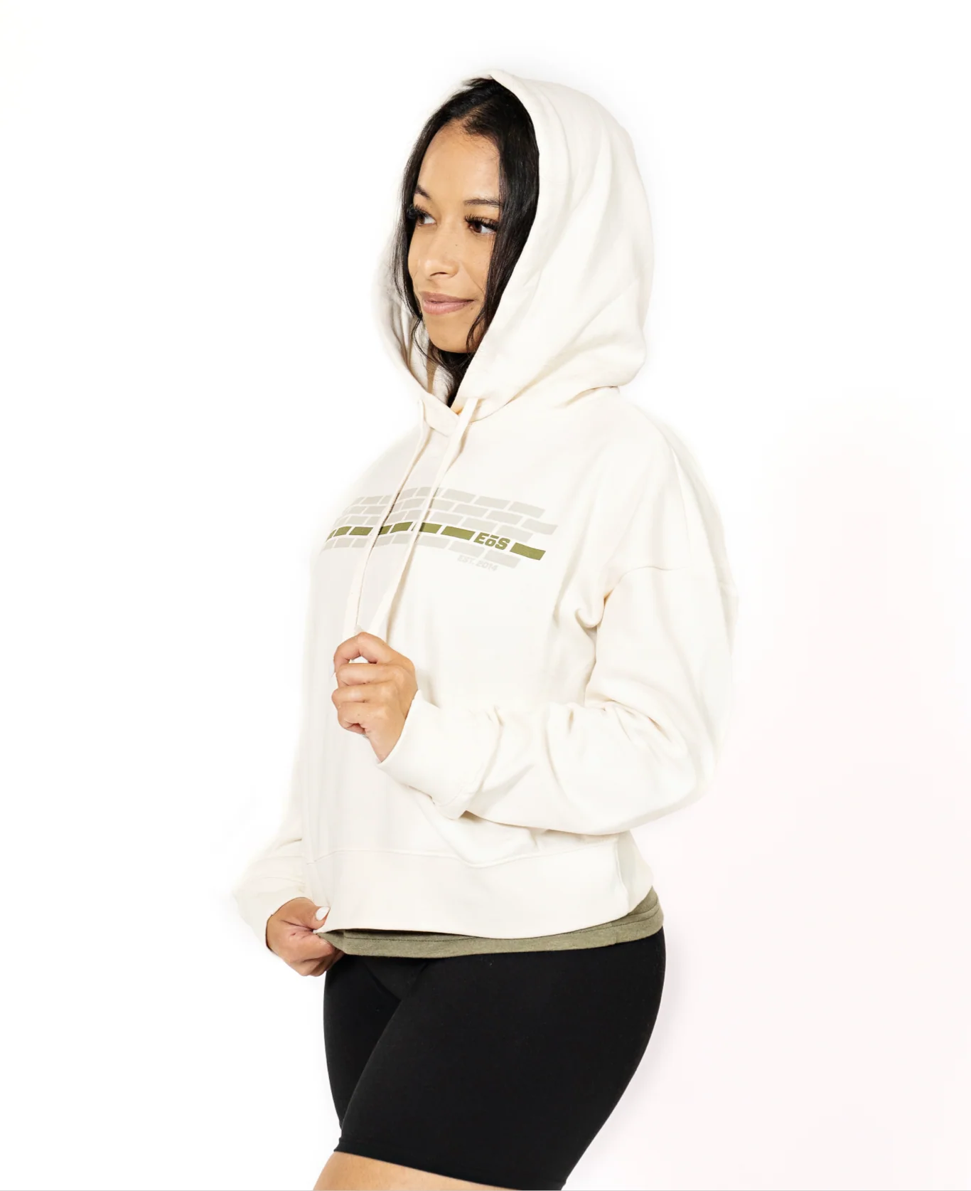 Women's EōS Brick Wall Fleece Hoodie - Gardenia - Image 7